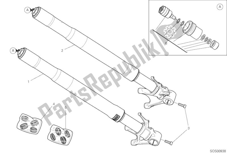 Toutes les pièces pour le Fourche Avant du Ducati Superbike Panigale V4 S Thailand 1100 2019